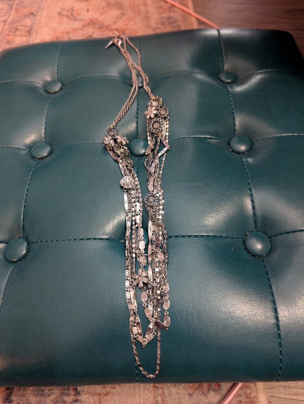 Chloe + Isabel Silver Multi-Strand Floral Statement Necklace